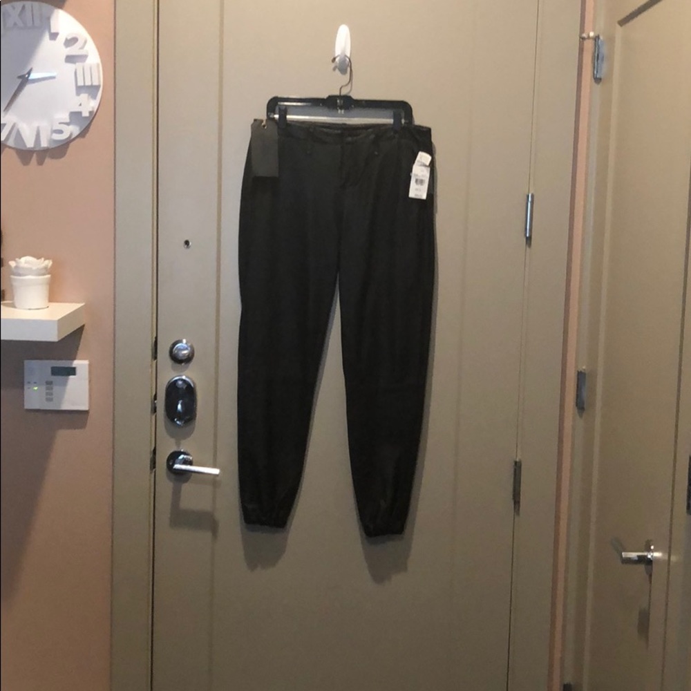 Leather joggers